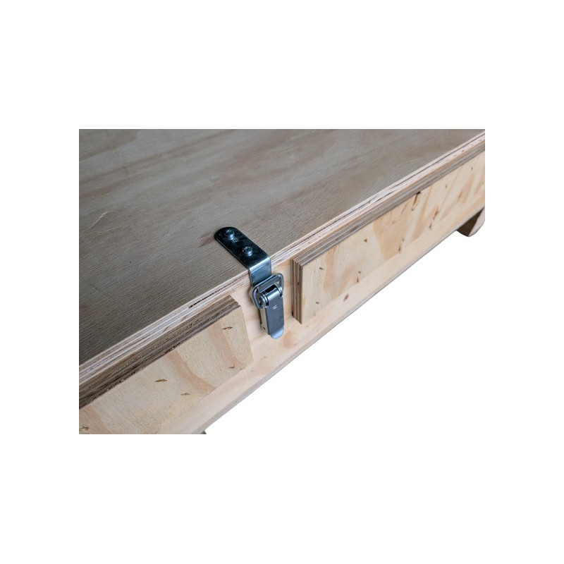 Caisse contreplaqué avec couvercle sur charnière